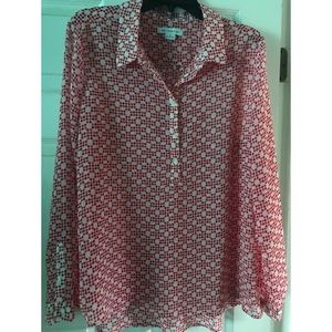 Polka dot tunic blouse